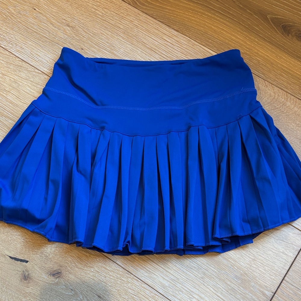 Chic Royal Blue Pleated Mini Skirt